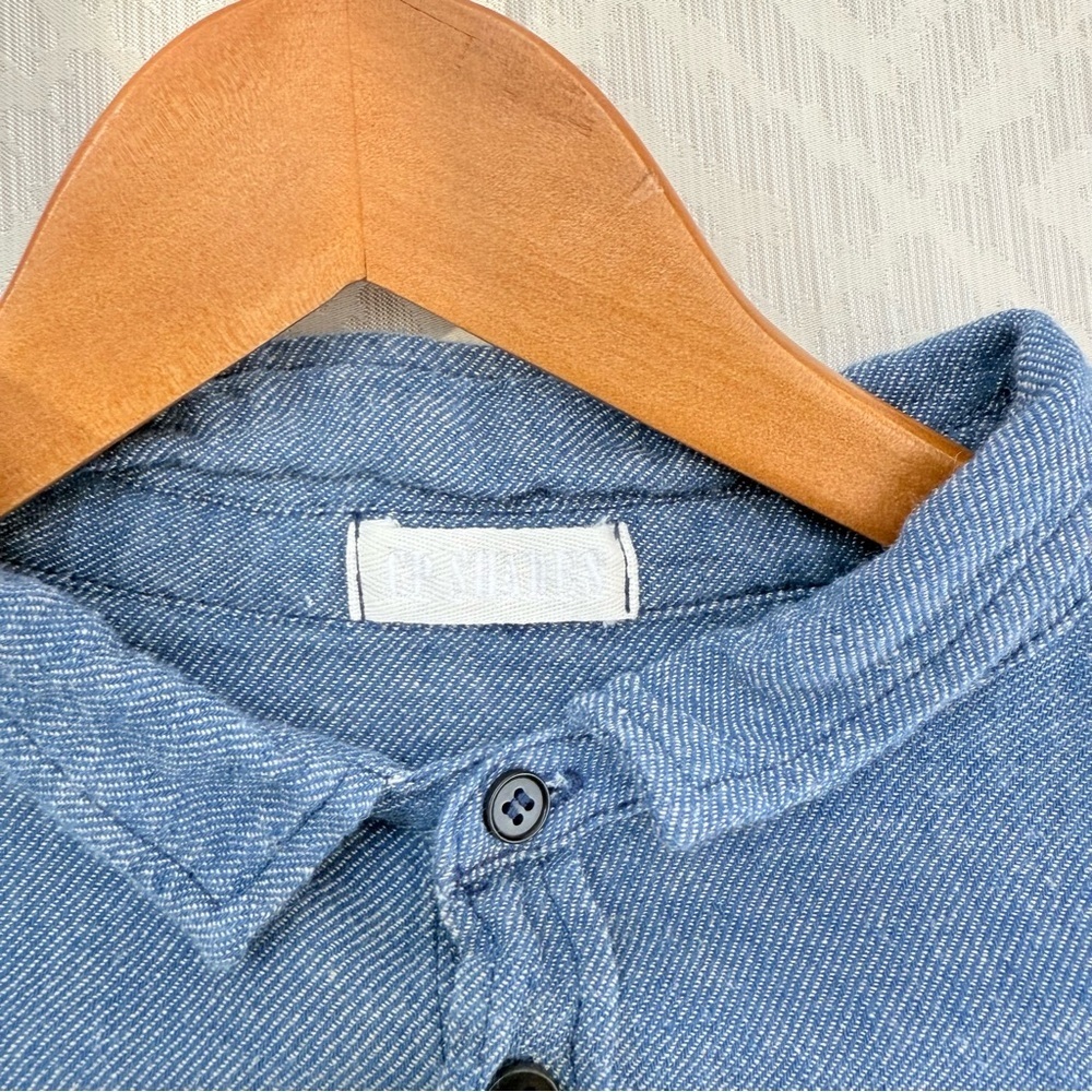 CP Shades Blue Button-Up Men's Shirt Linen and Cotton Blend Size Medium - Picture 3 of 6